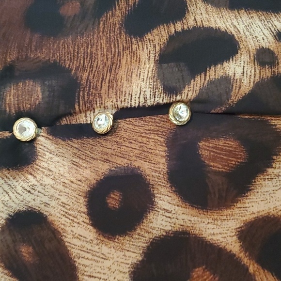Adele & May Sleeveless Leopard With Sheer Leopard Overlay Size M - Picture 3 of 9